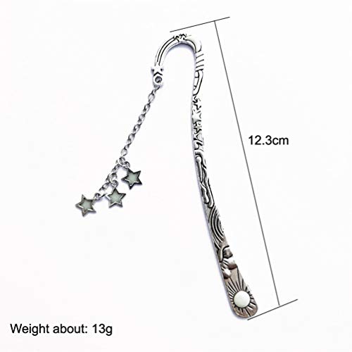 Mshion Luminous Bookmark, Retro Glow in The Dark Reading Bookmarks for Women Men Lovers,Book Markers with Pendant Holiday Gifts - Image 3