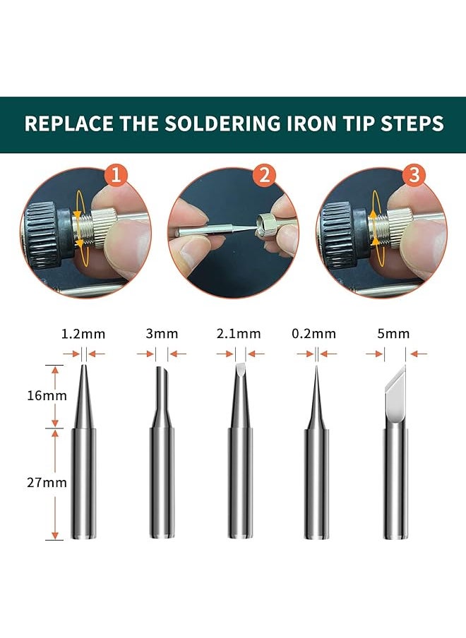 DMG TECH Soldering Iron Kit Automatic Hand Held Soldering Gun Welding Tool With 5Pcs Soldering Tips Desoldering Pump Tweezers Soldering Wires Mini Bracket For Circuit Boards Home Diy Electronics Repair  - Image 4