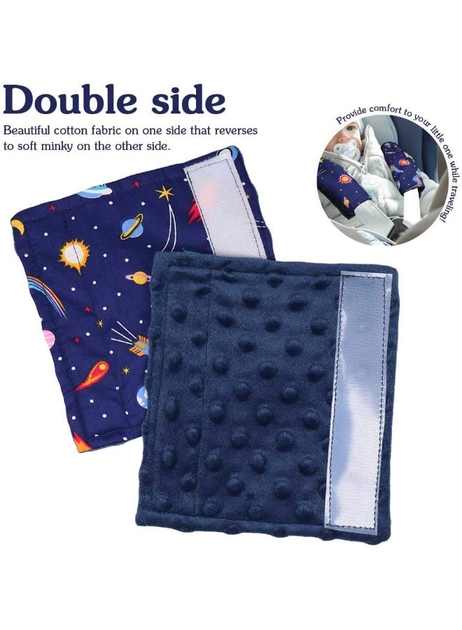 DILIMI غطاء حزام الأمان لكرسي السيارة ديليمي للأطفال - وسادة حزام أمان ناعمة ومريحة للأطفال - تصميم كرتوني لطيف - (عبوتان)  - Image 5