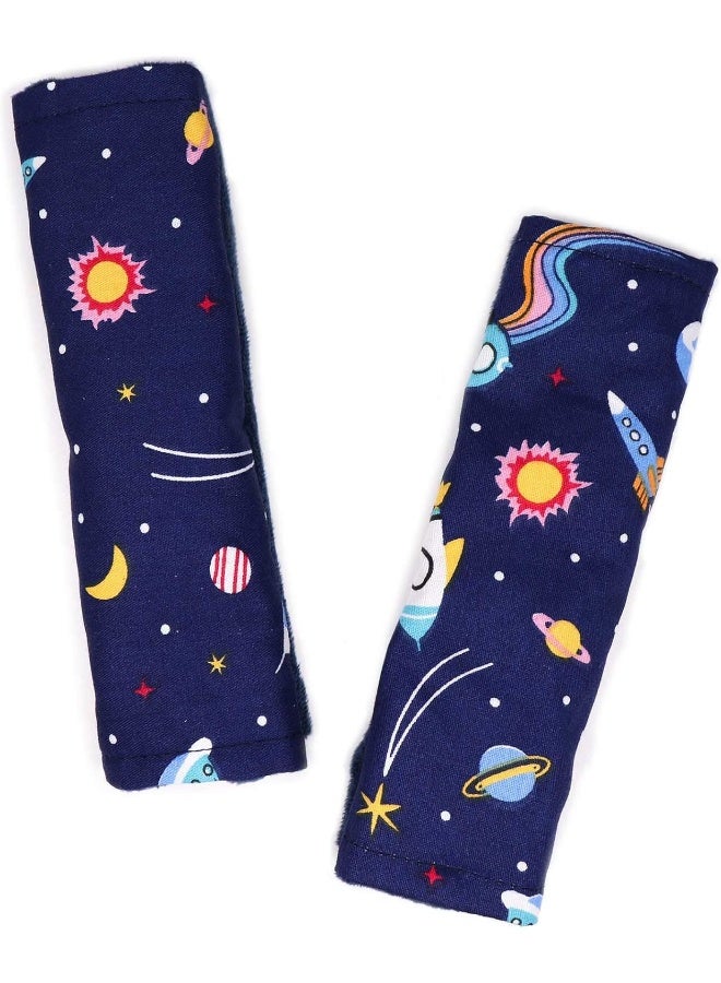 DILIMI غطاء حزام الأمان لكرسي السيارة ديليمي للأطفال - وسادة حزام أمان ناعمة ومريحة للأطفال - تصميم كرتوني لطيف - (عبوتان)  - Image 1