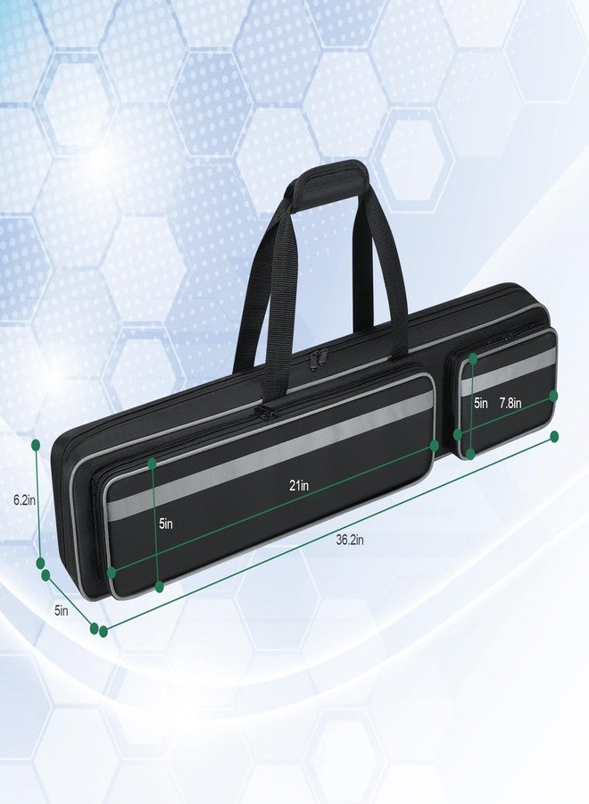 Aleemin Pool Cue Case 2x3, Pool Stick Bag Pool Cue Soft Case with Multi-pocket for 2 Butts and 3 Shafts, Pool Stick Case with Shoulder Straps & Handle for Pool Cue & Accessories ( for 2 Butts & 3 Shafts ) - Image 5
