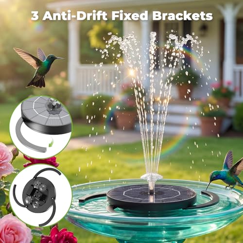 AISITIN 3.5W Solar Fountain for Bird Bath Upgraded 2026, Solar Water Fountain Kit with 3 Fixed Bracket & Multiple Nozzles & Storage Interface for Bird Bath, Garden, Courtyard, Pond, Pool and Outdoor - Image 5