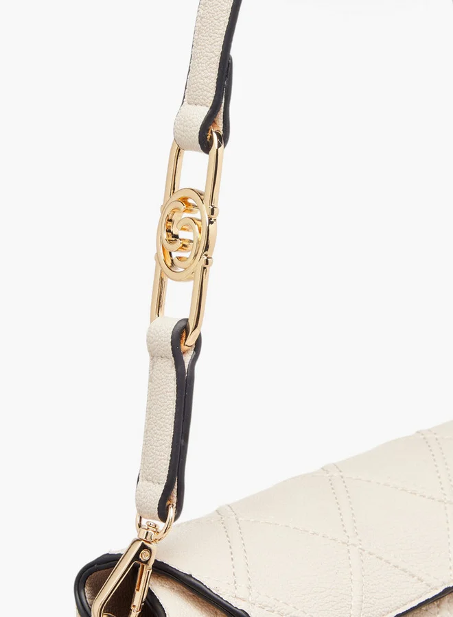 Celeste Quilted Shoulder Bag with Flap Closure and Adjustable Strap