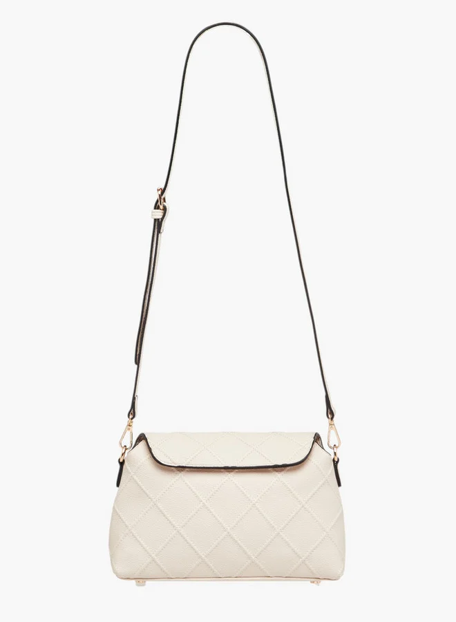 سيليست Quilted Shoulder Bag with Flap Closure and Adjustable Strap