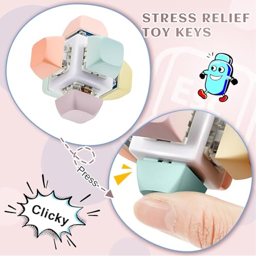 Cocoonkart Decompression Toys Keyboard Clicker Toy Keyboard Cube Mechanical Key Button Stress Relief for Adult Gifts to Relief Pass Time (Random Colour) - Image 4
