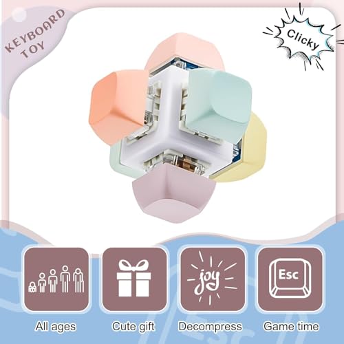 Cocoonkart Decompression Toys Keyboard Clicker Toy Keyboard Cube Mechanical Key Button Stress Relief for Adult Gifts to Relief Pass Time (Random Colour) - Image 5