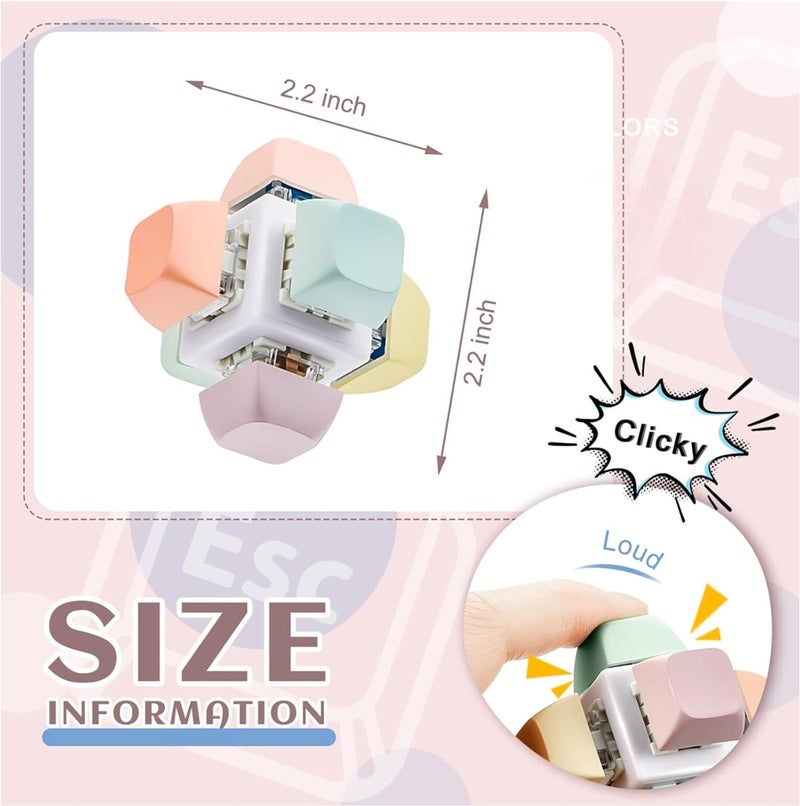 Cocoonkart Decompression Toys Keyboard Clicker Toy Keyboard Cube Mechanical Key Button Stress Relief for Adult Gifts to Relief Pass Time (Random Colour) - Image 2