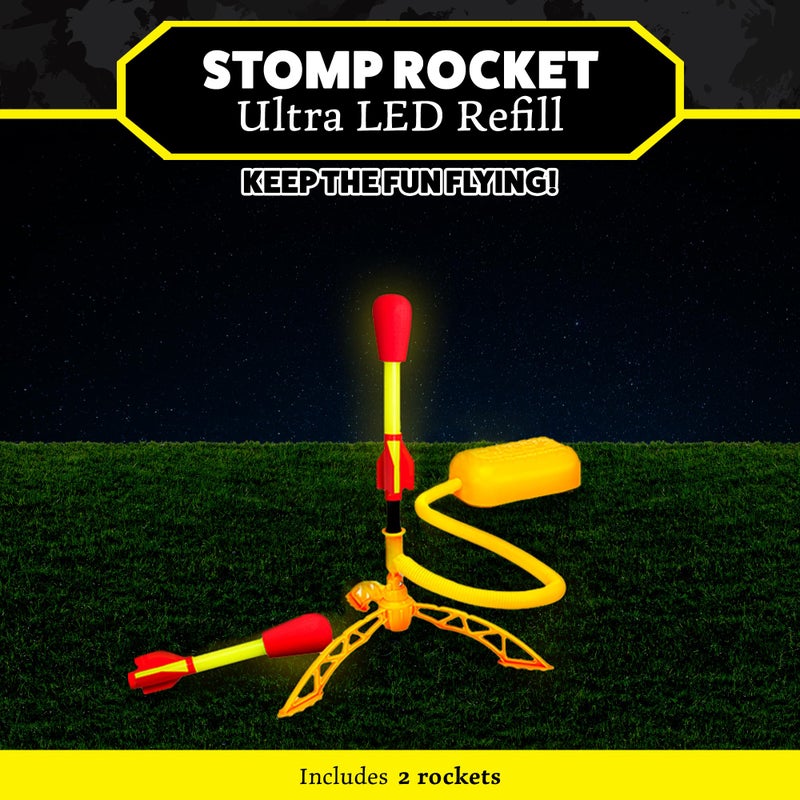 Stomp Rocket Ultra LED Rocket Refills, 2 Rockets - Replacement LED Foam-Tipped Rockets for Kids - Fun Backyard & Outdoor Kids Toys Gifts for Boys & Girls - Image 2