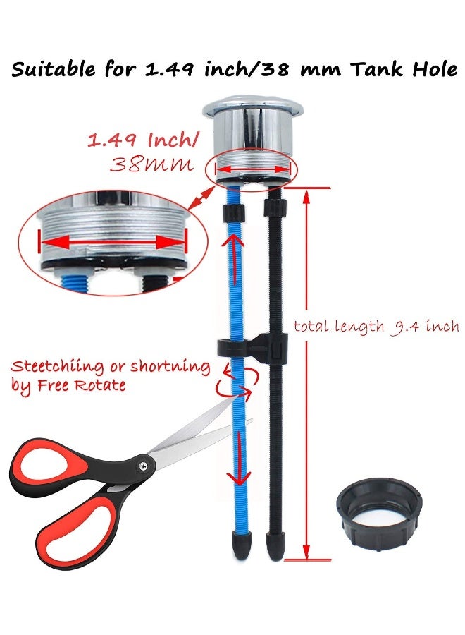 زر دفع المرحاض بقطر خيط 38 ملم زر دفع مزدوج لتفريغ المرحاض زر قابل للتعديل لخزان مياه المرحاض - Image 3