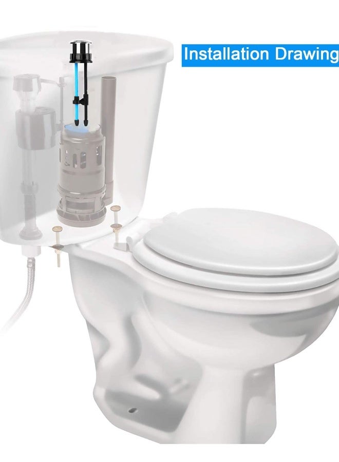 زر دفع المرحاض بقطر خيط 38 ملم زر دفع مزدوج لتفريغ المرحاض زر قابل للتعديل لخزان مياه المرحاض - Image 4