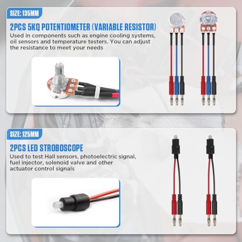 KAISAL Multimeter Test Leads Kit 104PCS Multimeter Leads Kit Multi Function Electrical Back Probe Kit Efficient Automotive Circuit Test Leads Kit Relay Wire Terminal Test Diagnostic Tool with Alligator Clips - Image 5