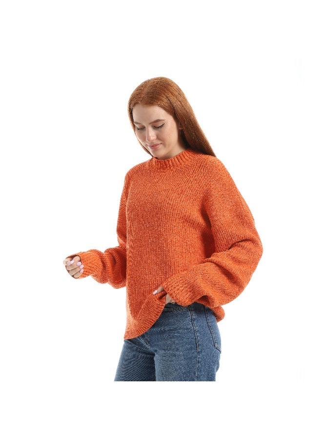 Caesar Women's plain wool sweater with a round neck - Image 5