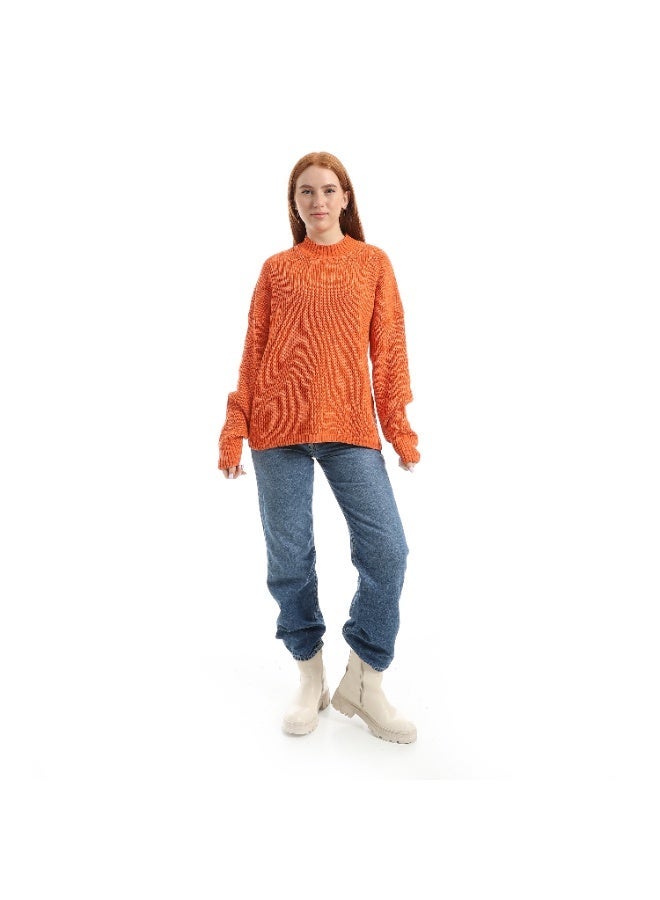 Caesar Women's plain wool sweater with a round neck - Image 3