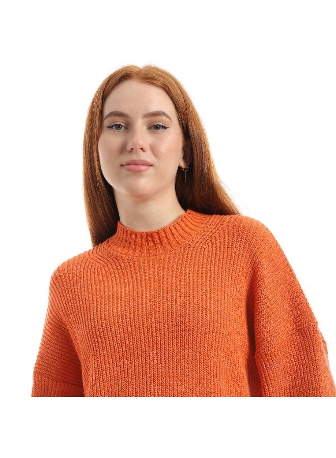 Caesar Women's plain wool sweater with a round neck - Image 4