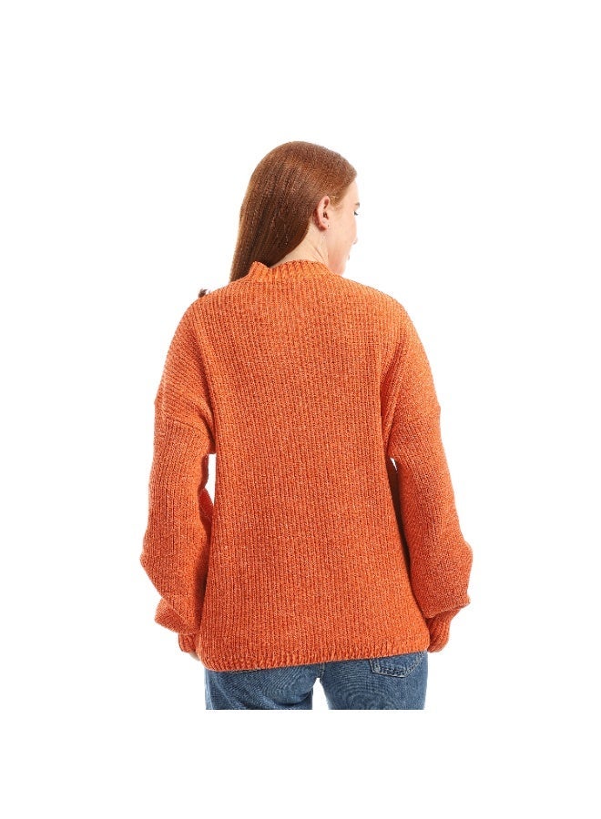 Caesar Women's plain wool sweater with a round neck - Image 2