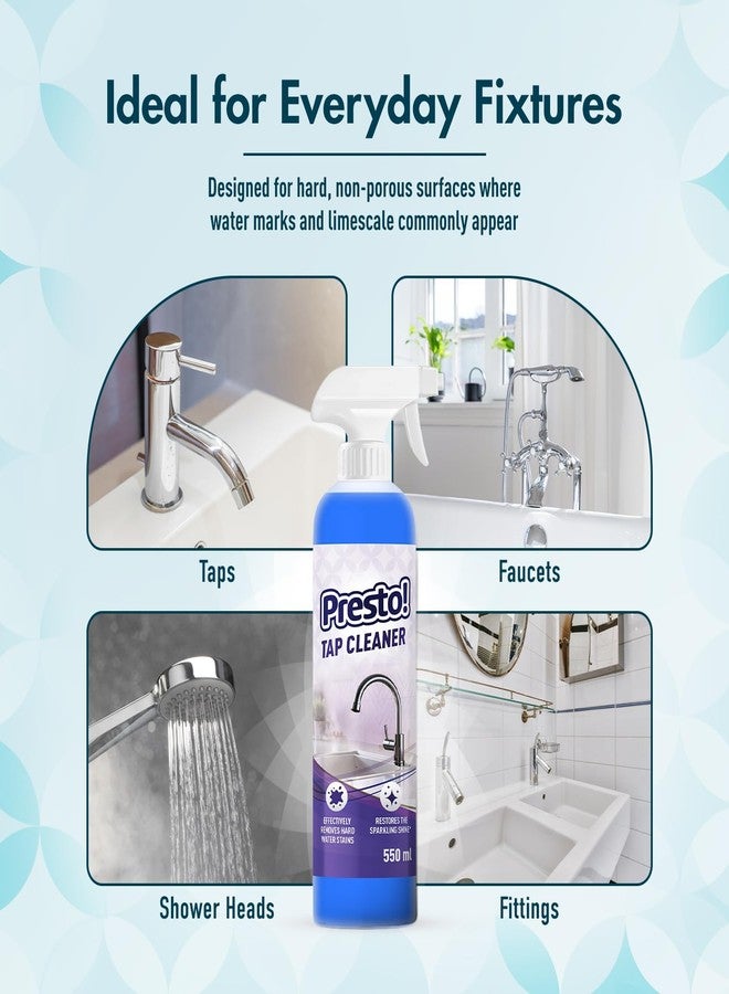 Presto! Amazon Brand - Presto! Tap Cleaner | 1.1 L | 550 ml x Pack of 2 | Removes Hard Water Stain | Restores Sparkling Shine | Limescale & Grime Fighter | For Bathroom, Kitchen, Sink Fitting Taps - Image 3
