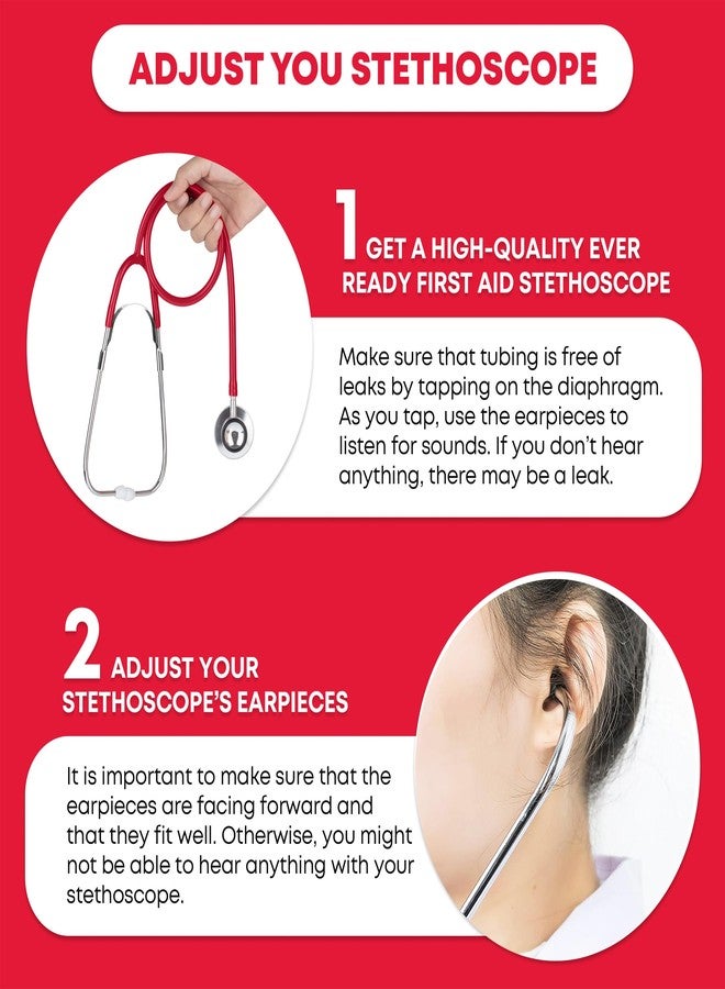 Ever Ready First Aid Dual Head Stethoscope, Red - Image 5