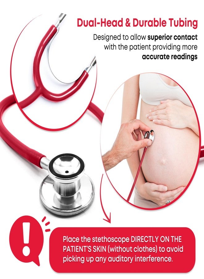 Ever Ready First Aid Dual Head Stethoscope, Red - Image 3