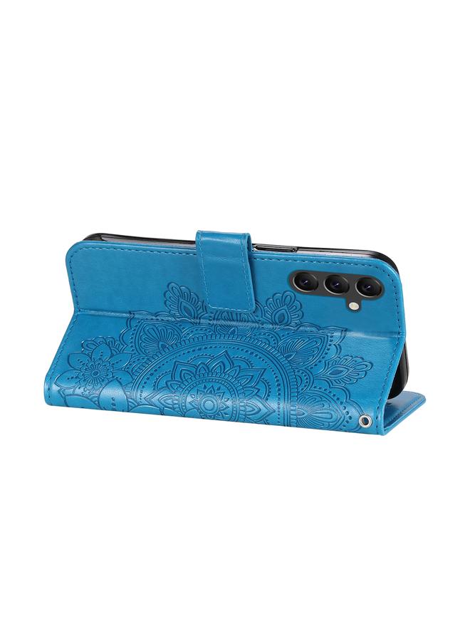 اس-توب جراب لهاتف Samsung Galaxy A15 مصنوع من الجلد بنقشة زهور 7 بتلات - Image 5