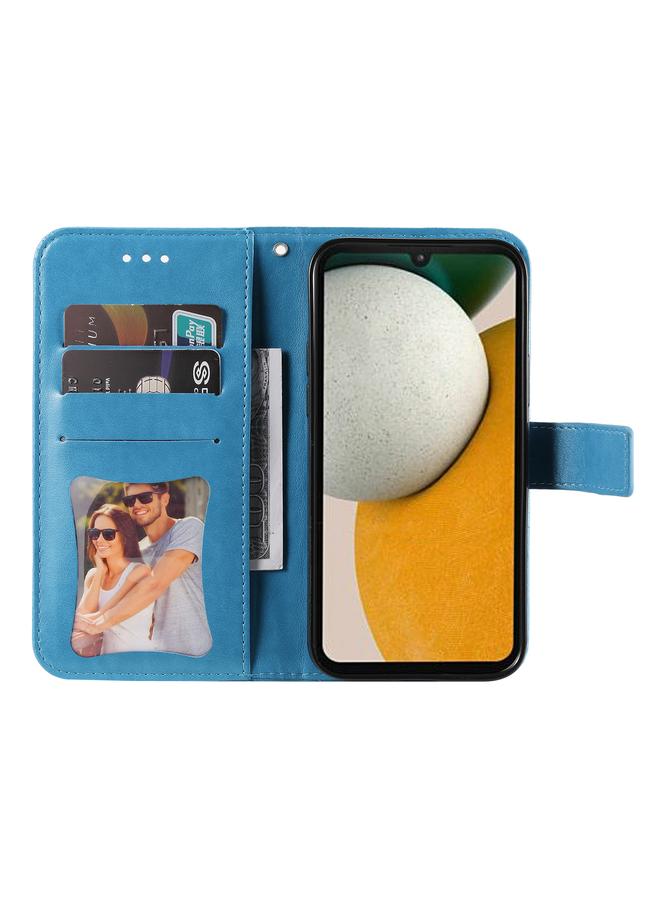 اس-توب جراب لهاتف Samsung Galaxy A15 مصنوع من الجلد بنقشة زهور 7 بتلات - Image 4