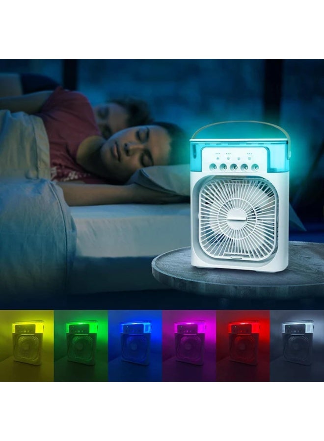 سکیلو مروحة طاولة USB C مع رذاذ ماء، موزع عطر، مؤقت للطاقة الذاتية، دوران 360 درجة، LED 7 ألوان، هادئة ومحمولة للمنزل والمكتب والتخييم  - Image 4