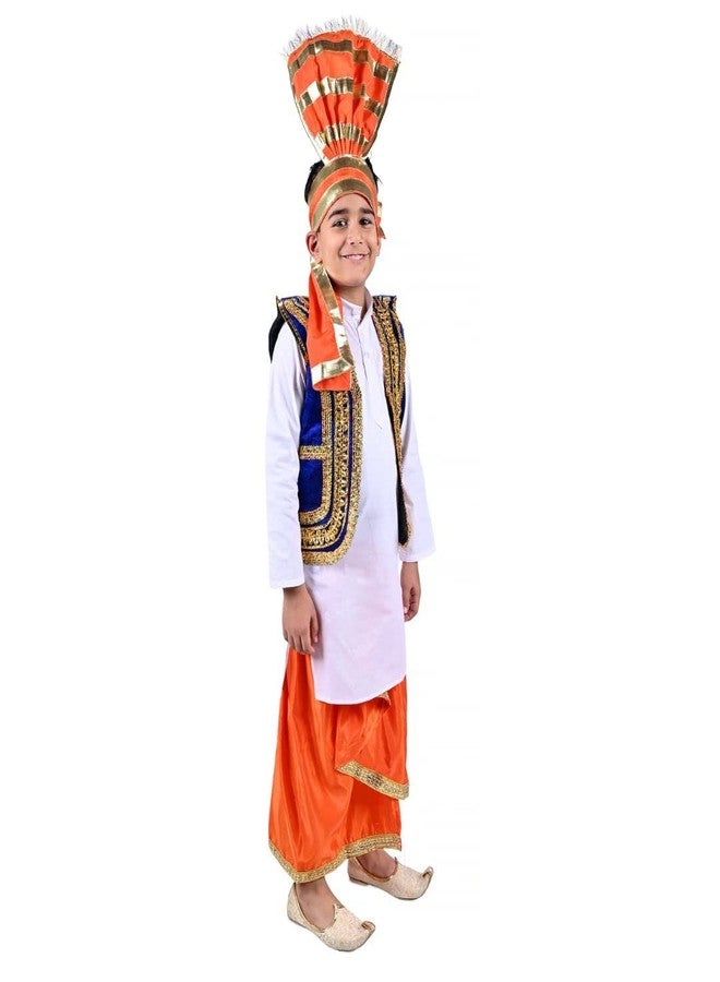 DESI ANDAAZ Punjabi Costume Dress Folk Dance Boys Set of 4(Kurta,Lungi,Jacket& Turra) Indian State Giddha Baisakhi Bhangra Dance Dress for Kids - Image 5