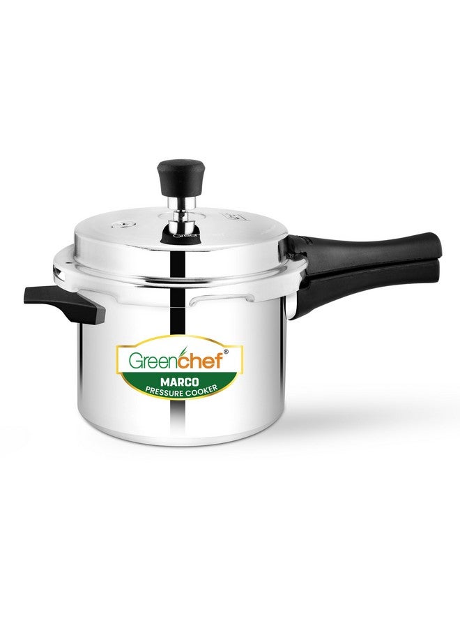 GREENCHEF Marco Aluminium Pressure Cooker Outer Lid 5 Litres capacity, ISI Certified, Silver Colour - Image 1