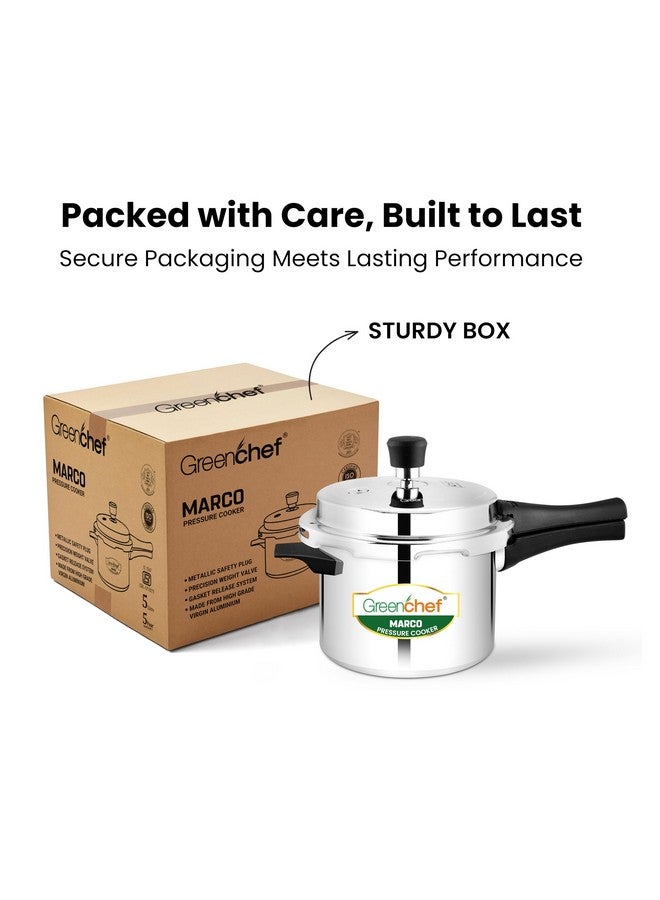 GREENCHEF Marco Aluminium Pressure Cooker Outer Lid 5 Litres capacity, ISI Certified, Silver Colour - Image 5