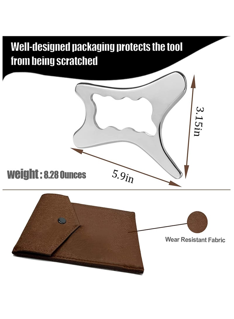 أداة كشط العضلات المصنوعة من الفولاذ المقاوم للصدأ - جهاز تدليك تصريف الليمفاوية، أدوات العلاج الطبيعي لتعبئة الأنسجة الرخوة، IASTM، تحرير اللفافة العضلية، أدوات تدليك الكشط - Image 5