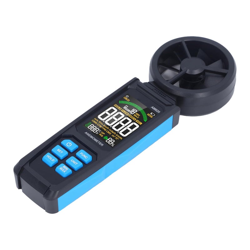 Digital Anemometer with Backlit LCD Screen Wind Speed Temperature Meter 180 Degree Rotating - Image 4