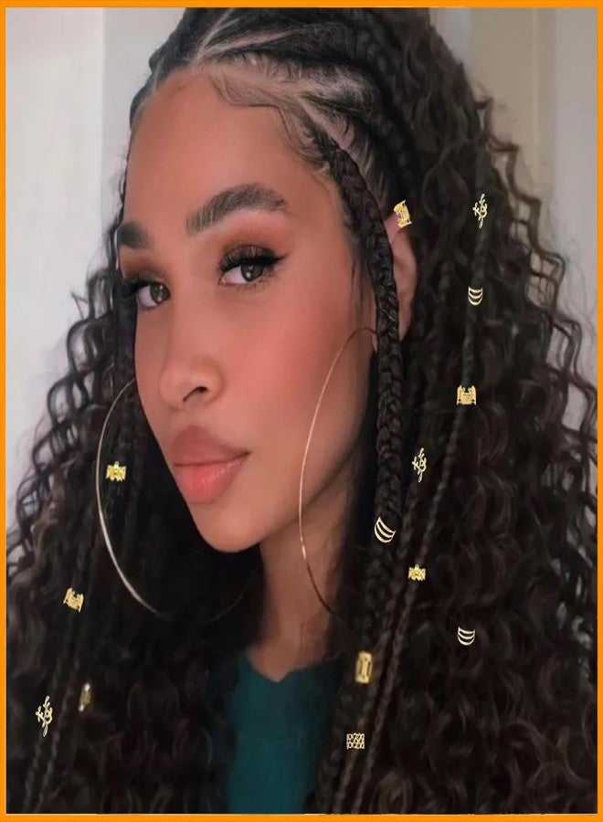 RUSTAMM 60 PCS Hair Jewelry for Braids Gold Braid Clips Style Dreadlock Jewelry Metal Braids Accessories Hair Decoration for Women (Gold) - Image 2