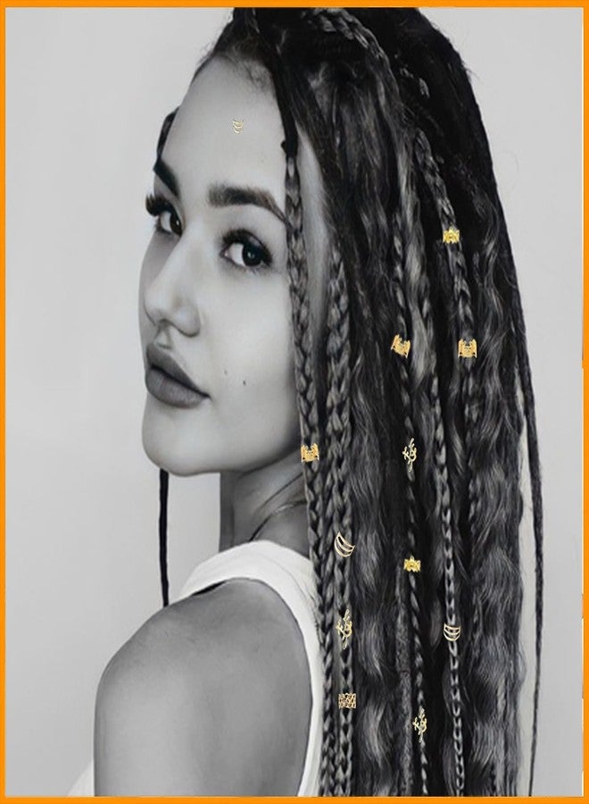 RUSTAMM 60 PCS Hair Jewelry for Braids Gold Braid Clips Style Dreadlock Jewelry Metal Braids Accessories Hair Decoration for Women (Gold) - Image 3