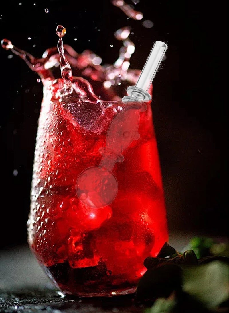 2 قطعة قش شرب زجاجي قابل لإعادة الاستخدام ، شفاف ومتين ، مناسب للعصير / الشراب / القهوة / الحليب / الشاي مع التحريك - Image 3