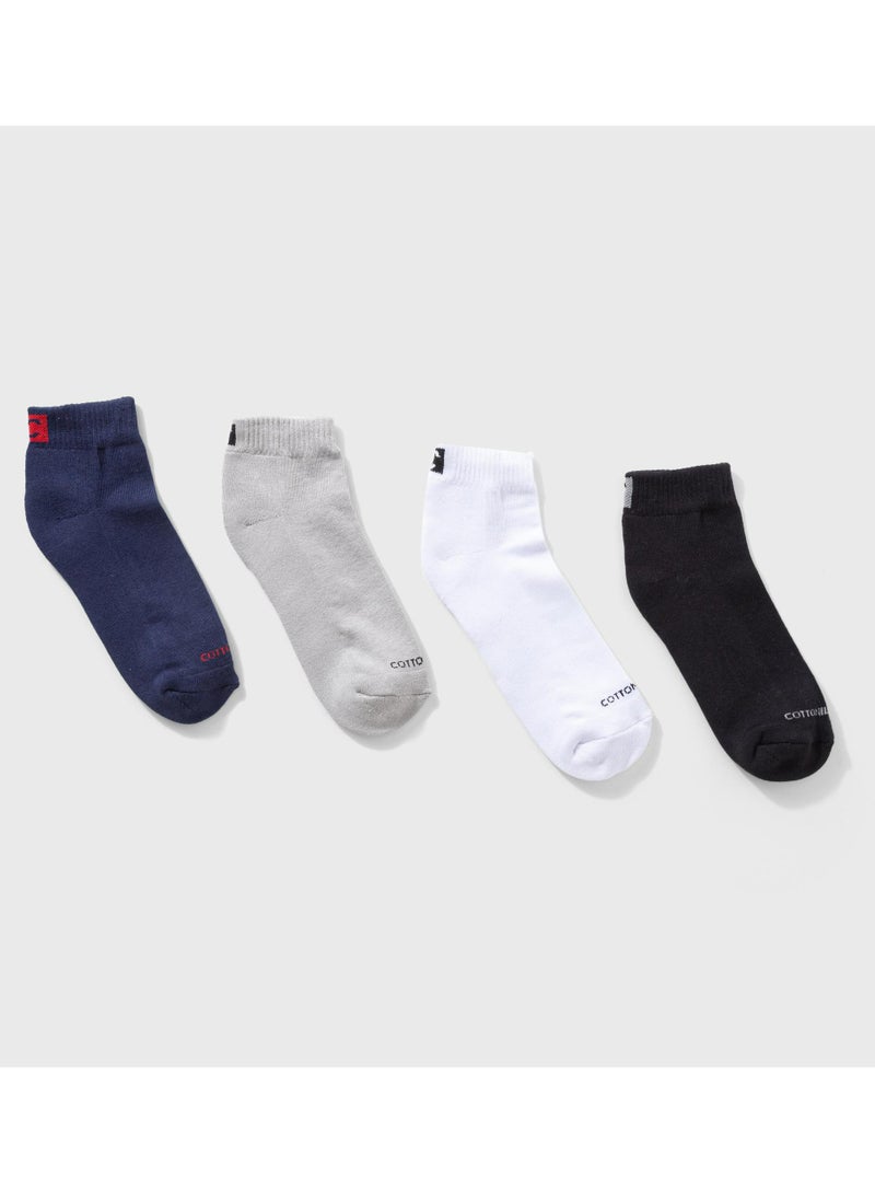 COTTONIL Pack of 4 Plain Color Cotton Socket Socks for Men - Image 2