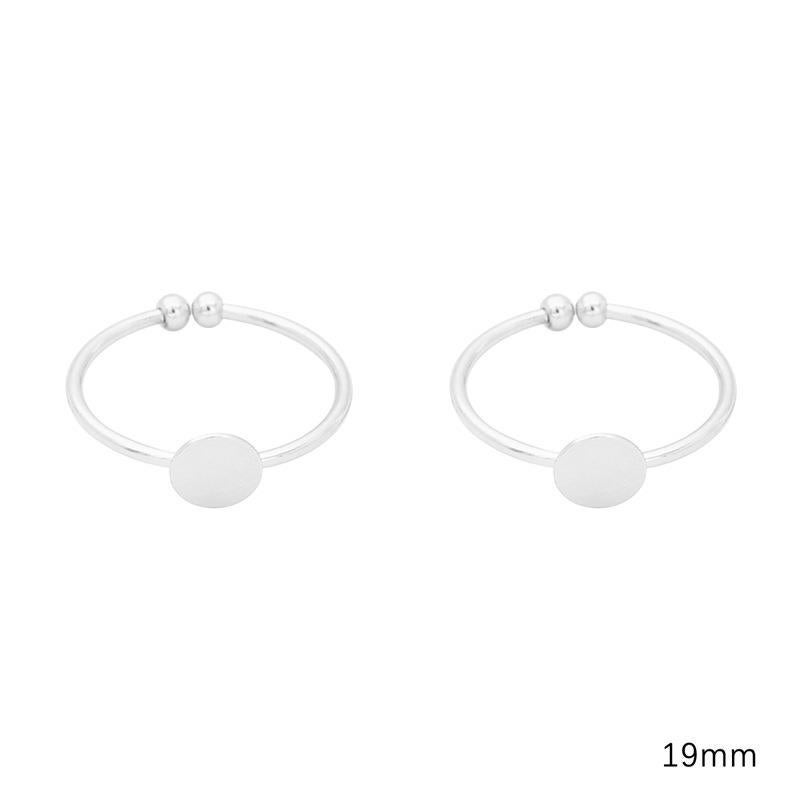 Generic 14K Copper Clap Hanging Plating Color Patch Ring Bracket Simple Ins Wind Ring Semi-finished Handmade Ring diy Material silver 6mm Pinto Ring