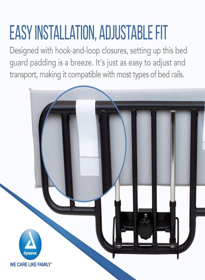 Dynarex Half Bed Rail Bumper - 35” Padded Bed Rail Guard - Soft Foam Bed Railing Cushion, Hook & Loop Closures - Water Resistant & Skin-Safe Vinyl Cover - 1 Bed Rail Bumper - Image 4