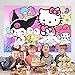 BNFUO Kawaii And Friends Birthday Decorations Happy Birthday Banner Backdrop for Kids Birthday Party Supplies 5x3ft - Image 2