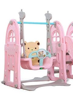 Rainbow Toys RBW TOYS Toddler Freestanding Slides Multi-Function Slide and Swing Playset Baby Swing Slide Kids 3 In 1 Use Indoor Outdoor (Pink) Playground Slide For Kids  - Image 3