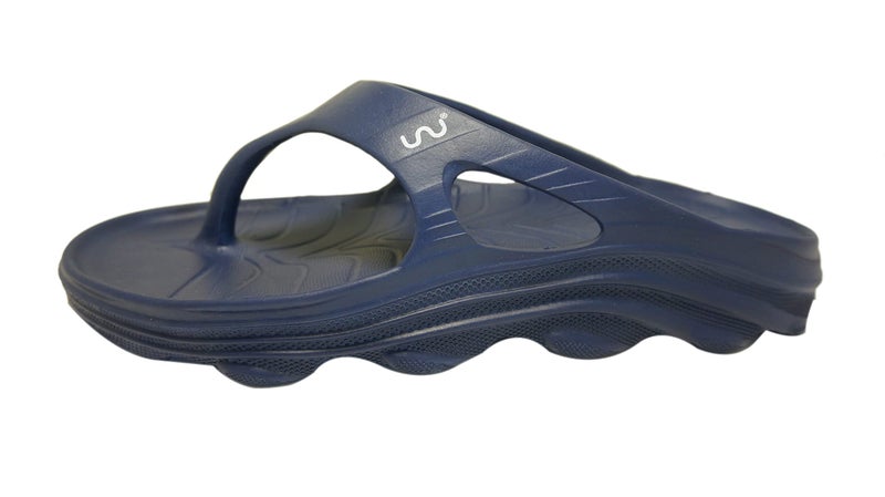 doubleu Recovery Slipper|Soft Doctor Anti-Skid Slipper for Men|Riva|Slides, Flip-Flops, Chappals (11,Navy+Blue) - Image 5