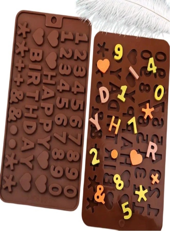 LEGACYCART Silicone English Alphabet Mould, Non-Stick Chocolate Moulds, Baking Mold, Handmade Wax Resin Moulds, DIY Cake Topper Gummy Sugarpaste Candy Wax Melts Decoration, Brown - Image 1