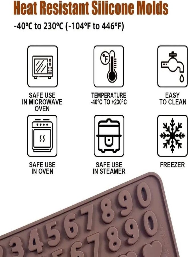 LEGACYCART Silicone English Alphabet Mould, Non-Stick Chocolate Moulds, Baking Mold, Handmade Wax Resin Moulds, DIY Cake Topper Gummy Sugarpaste Candy Wax Melts Decoration, Brown - Image 3
