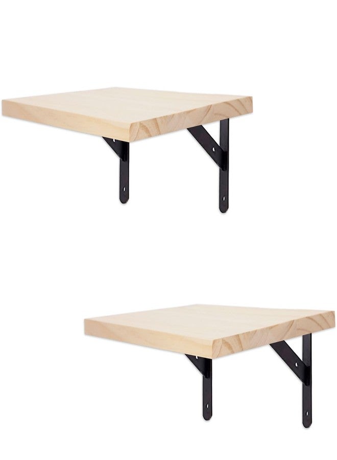 LhyBtm 2-Pack Cat Wall Shelves 9.8 x 7.8 Inch/25 x 20 cm Wood Cat Step Cat Shelf Cat Wall Furniture for Jumping Playing Lounging - Image 1
