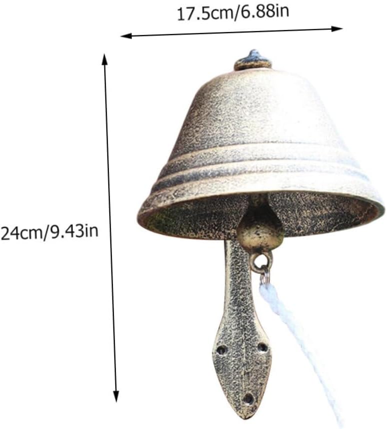 Vintage Large Cast Iron Doorbell Wall Wind Bell Hanging Decor Retro Courtyard Ornament for Home and Cafe Decoration, - Image 2