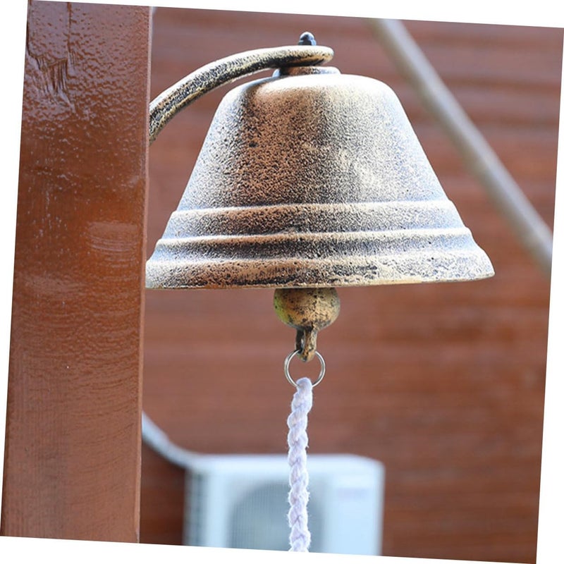 Vintage Large Cast Iron Doorbell Wall Wind Bell Hanging Decor Retro Courtyard Ornament for Home and Cafe Decoration, - Image 4