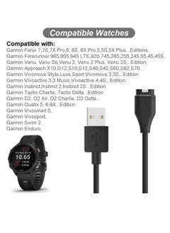 XICEN 2 حزمة شاحن كابل شحن لـ Garmin Fenix 7 7S 7X / 6 6S 6X / 5 5S 5X / Forerunner 45 55 245 745 945 Music / Approach S10 S12 S40 S42 S60 / Vivoactive 3 4 4S / Instinct / Venu 2 2S Plus  - Image 2