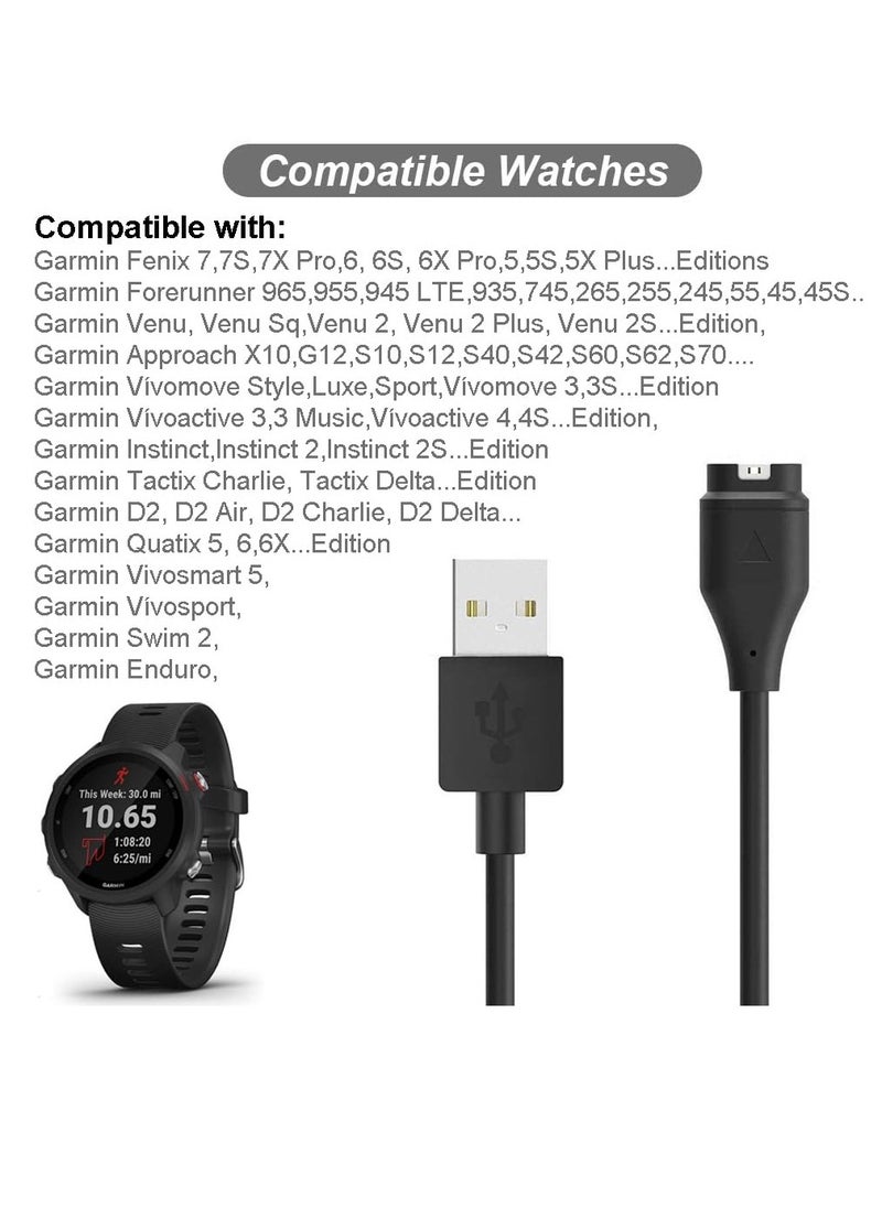 XICEN 2 حزمة شاحن كابل شحن لـ Garmin Fenix 7 7S 7X / 6 6S 6X / 5 5S 5X / Forerunner 45 55 245 745 945 Music / Approach S10 S12 S40 S42 S60 / Vivoactive 3 4 4S / Instinct / Venu 2 2S Plus  - Image 2