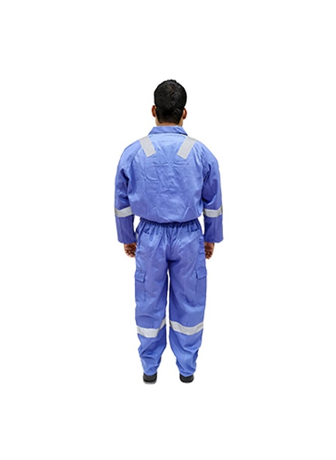 TAHA Twill Fabric Reflective Petrol Blue Coverall - Durable Protective Workwear for Industrial Use, Construction & Hazardous Environments | Size-2XL  - Image 2