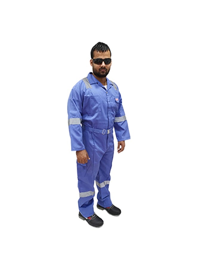 TAHA Twill Fabric Reflective Petrol Blue Coverall - Durable Protective Workwear for Industrial Use, Construction & Hazardous Environments | Size-2XL  - Image 3