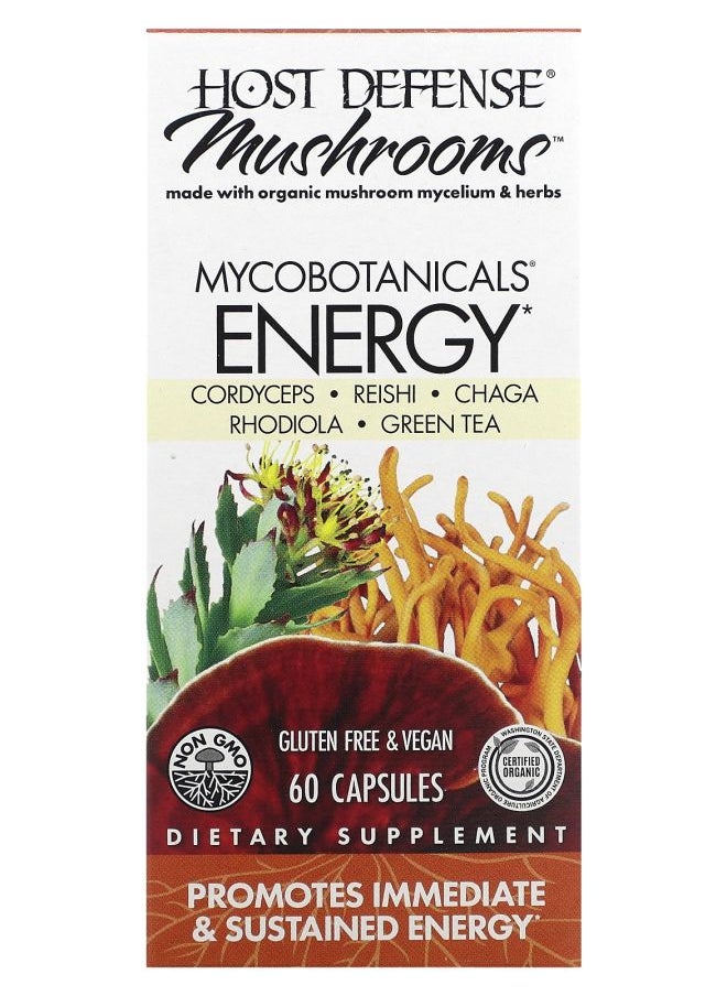 Host Defense Mushrooms MycoBotanicals Energy 60 Capsules 