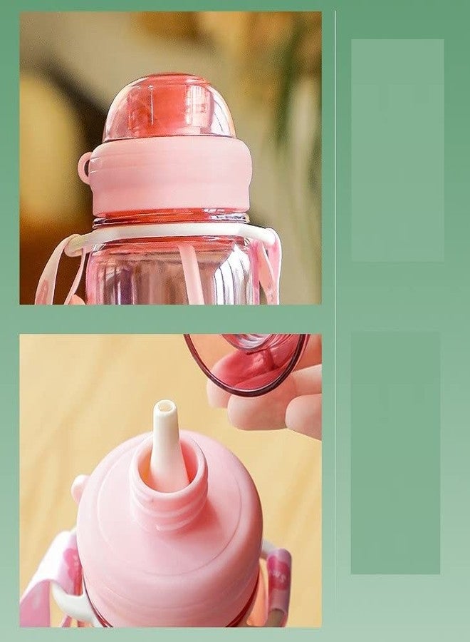 TEMSON Cute Water Bottle for Kids - Cartoon Animal Design Sipper Bottle with Straw and Adjustable Strap Stylish Water Bottle with Sipper, School Water Bottle for Kids - 520 ML(FB-5385) (Purple) - Image 3